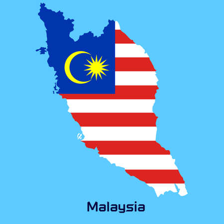 vector map of  Malaysia  with flag textureのイラスト素材
