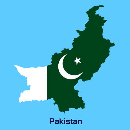 vector map of Pakistan  with flag textureのイラスト素材