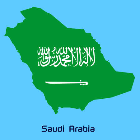 vector map of Saudi Arabia  with flag textureのイラスト素材