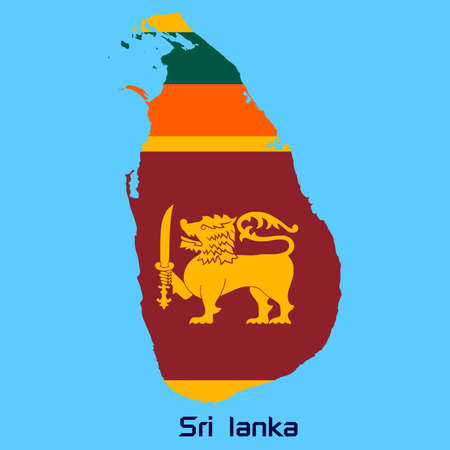 vector map of Sri lanka  with flag textureのイラスト素材