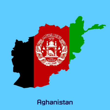 vector map of Aghanistan  with flag textureのイラスト素材