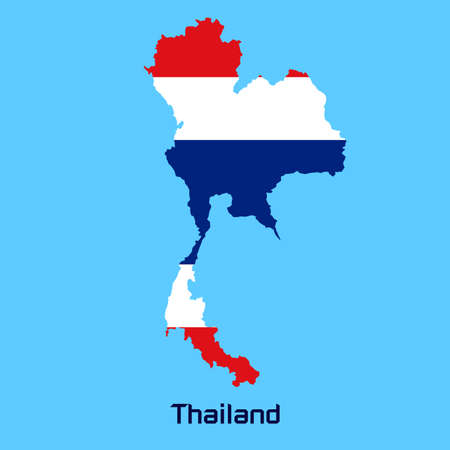 vector map of Thailand with flag textureのイラスト素材