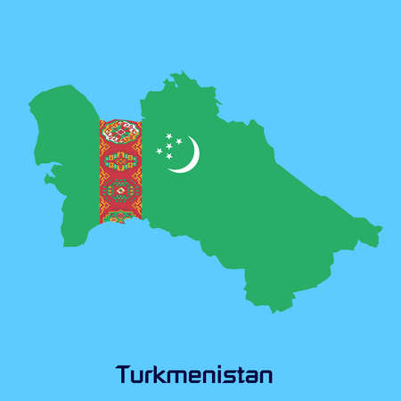 vector map of Turkmenistan with flag textureのイラスト素材