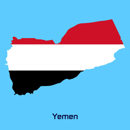 vector map of Yemen  with flag textureのイラスト素材