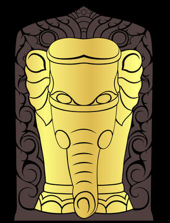 elephant gold vector in eps10のイラスト素材