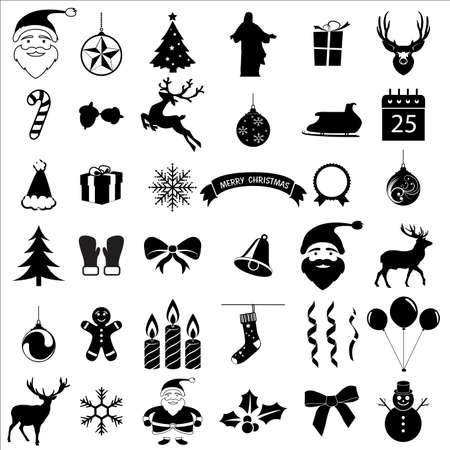 Christmas and  celebration  icons collectionのイラスト素材