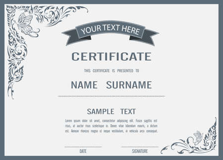 Charming certificate template vector.のイラスト素材
