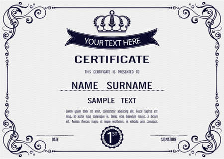 Charming Vector certificate template のイラスト素材