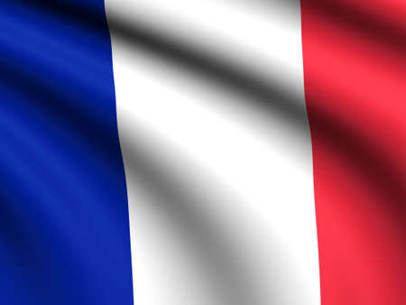 Flag of French blowing in the windの写真素材