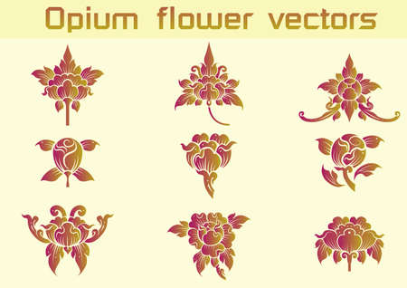 Opium floral pattern on White backgroundのイラスト素材