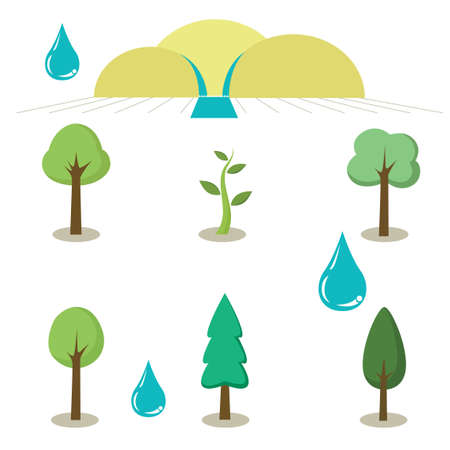 Fresh and Green nature vector iconsのイラスト素材
