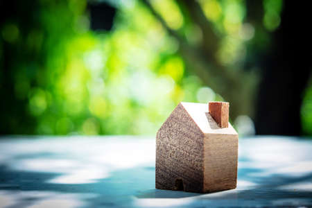 wooden model houseの写真素材