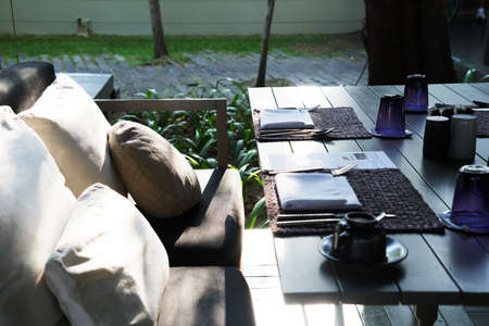 breakfast tableの写真素材