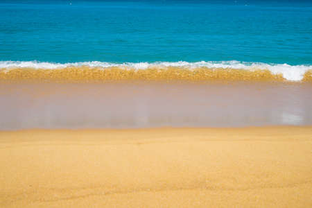 Soft wave of the sea on the sandy beach
