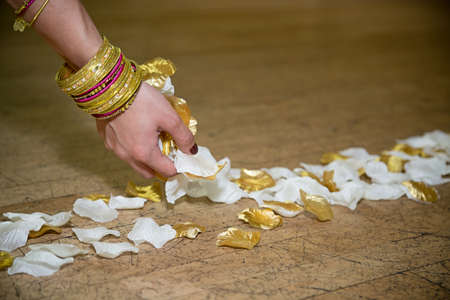 Putting the petals downの写真素材