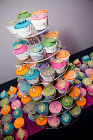Cupcake setting and display at partyの写真素材