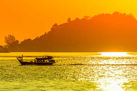 Close up of sailboat in the Andaman seaの写真素材