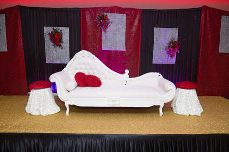 Red & Black themed Indian wedding stage