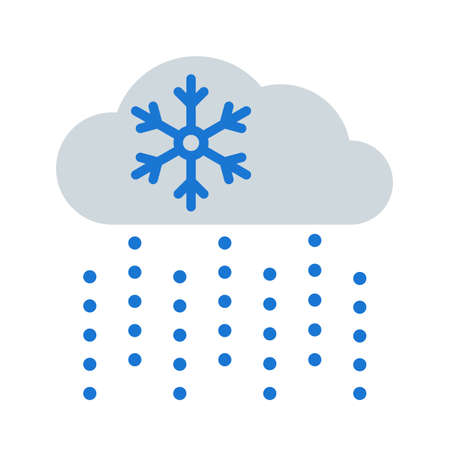 Weather forecast colorful icon. Flat snow symbol isolated on white background. Vector illustration EPS10.のイラスト素材