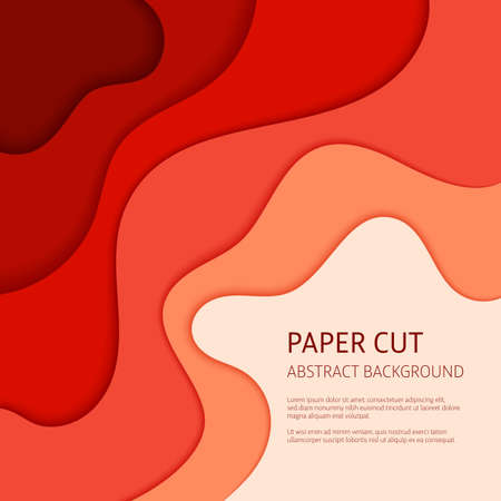 3d effect abstract background. Colorful cut out paper, vector design templates.のイラスト素材