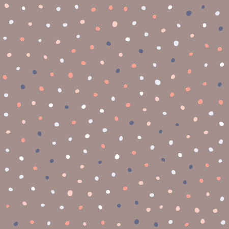 Color hand drawn polka dot seamless pattern with grunge texture effect. Vector design for fabric, textile, wallpaper, package design.のイラスト素材