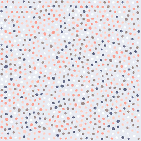 Color hand drawn polka dot seamless pattern with grunge texture effect. Vector design for fabric, textile, wallpaper, package design.のイラスト素材