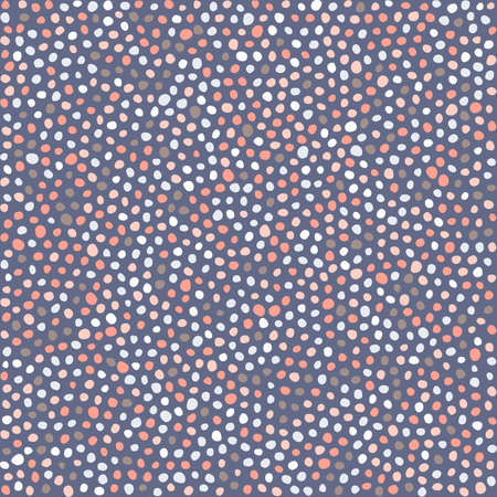 Color hand drawn polka dot seamless pattern with grunge texture effect. Vector design for fabric, textile, wallpaper, package design.のイラスト素材