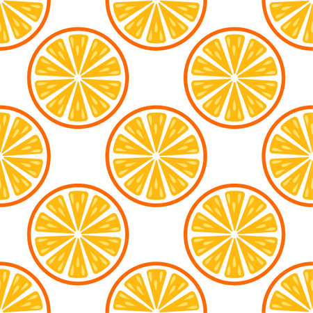 Orange fruit seamless pattern. Vector abstract background. Template for cover design. Simple graphic print, textile ornament.のイラスト素材