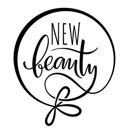 Simple elegant  design with black lettering on the white background for beauty industry, cosmetic package. Vector illustration.のイラスト素材