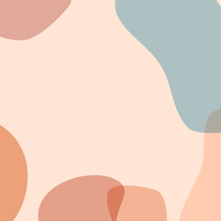 Abstract minimalist trendy style overlay shapes composition for social media, stories template, decoration, postcard, package or cover design. Vector illustration.のイラスト素材