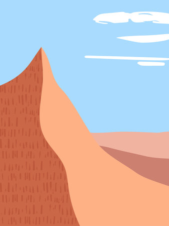 Abstract contemporary aesthetic landscape minimalist modern backgroundのイラスト素材