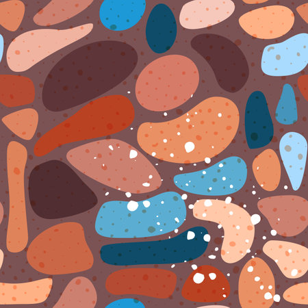 Abstract minimalist seamless pattern with overlay shapesのイラスト素材