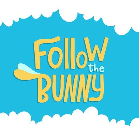 Joyful Happy Easter hand-drawn lettering for greeting cards, social media posts, stickers. Colorful candy pastels spring vector illustration in flat style.のイラスト素材