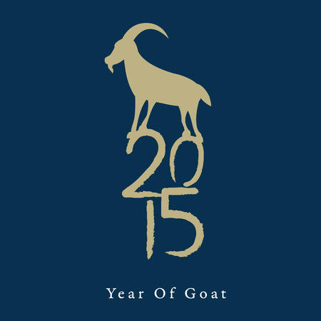Happy new year 2015. Year of goatのイラスト素材