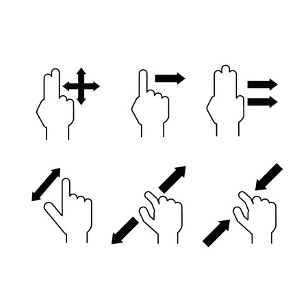 Set of finger gesture touch deviceのイラスト素材