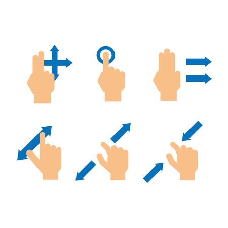 Set of finger gesture touch deviceのイラスト素材