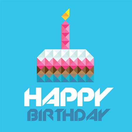 Birthday cake with sample textのイラスト素材