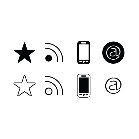 Set of trendy thin modern gadget icons in select and deselectのイラスト素材