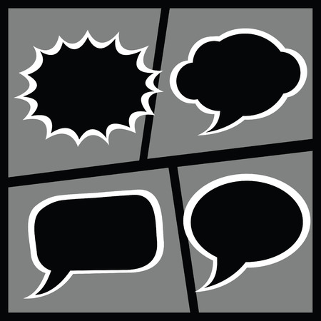Set of comic dialogue boxのイラスト素材