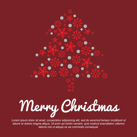 illustration of christmas tree with snowflakes and baubleのイラスト素材