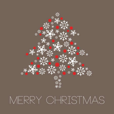 illustration of christmas tree with snowflakes and baubleのイラスト素材