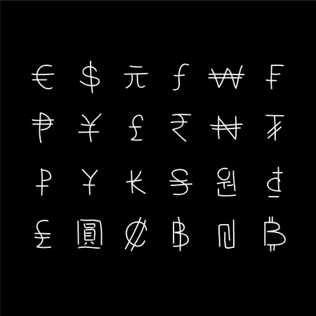 Set of currency symbolsのイラスト素材