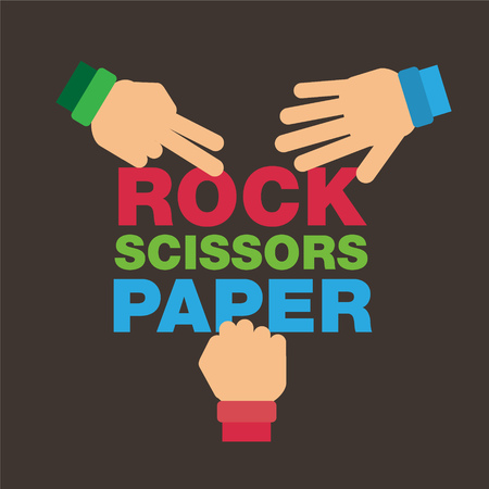 Set of hands with gesture of rock, scissors and paperのイラスト素材