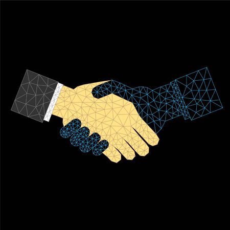Abstract geometric polygon handshakeのイラスト素材