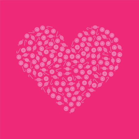 Heart made by candies and chocolatesのイラスト素材