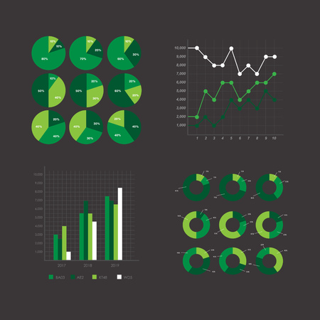 Business infographic chart set designのイラスト素材