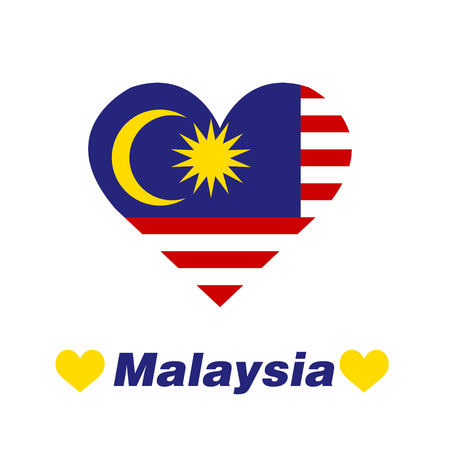 Concept of patriotic with Malaysian in heart shape.のイラスト素材