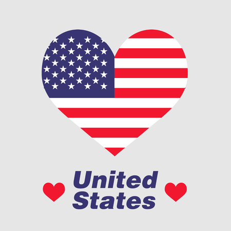 The heart of United States of Americaのイラスト素材