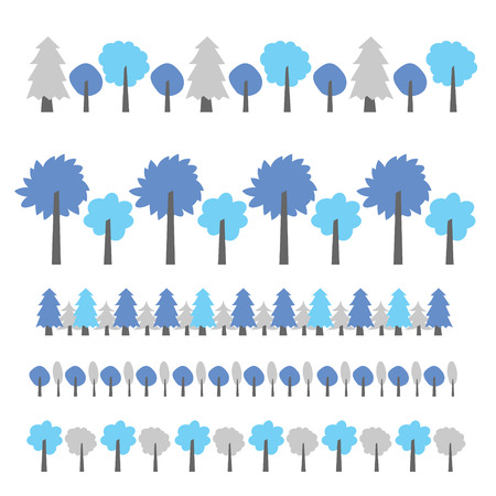 Collection of small cute modern cartoon treeのイラスト素材