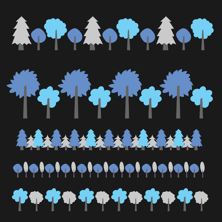 Collection of small cute modern cartoon treeのイラスト素材